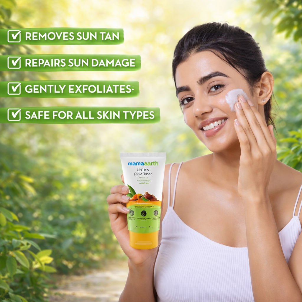 Mamaearth Ubtan Face Wash Pack of Two  – Turmeric & Saffron for Tan Removal & Glowing Skin (50ml x 2)