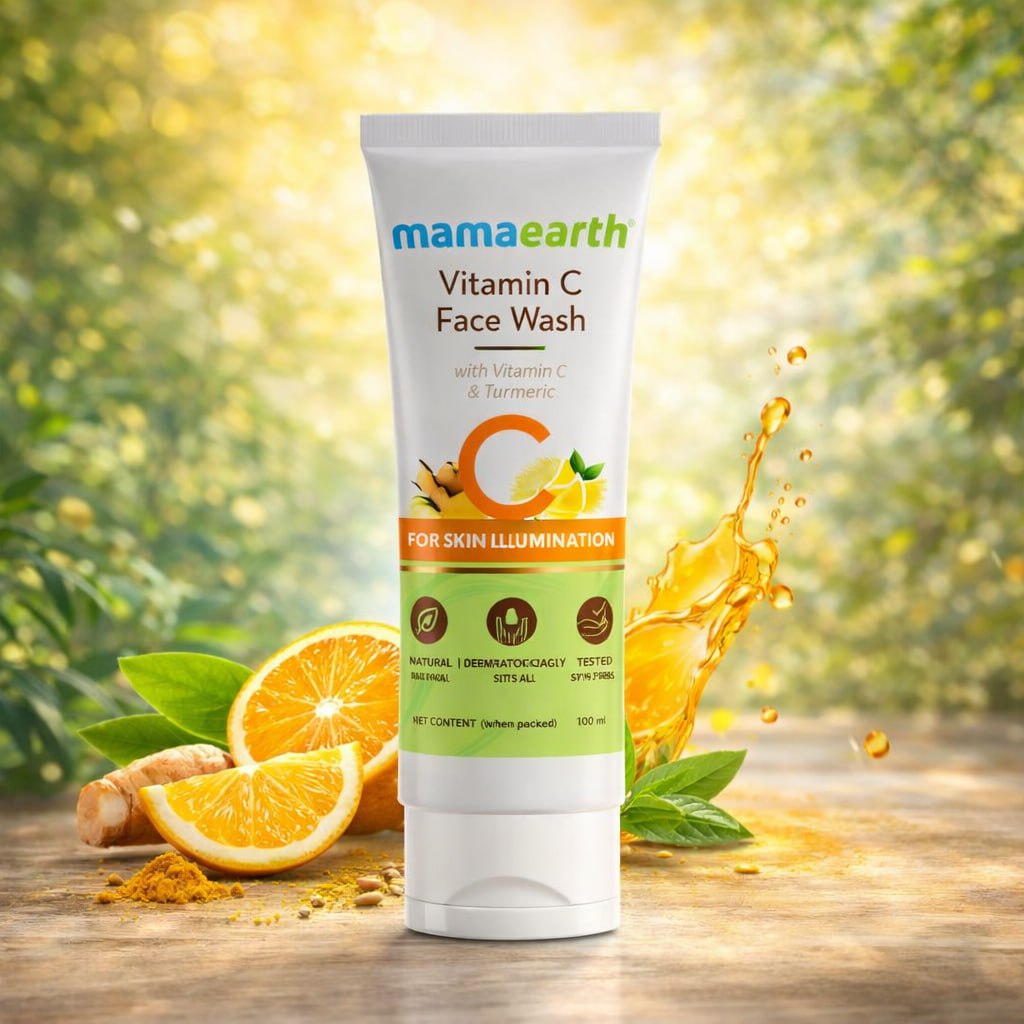 Mamaearth Vitamin C Face Wash – With Vitamin C & Turmeric for Skin Brightening (100ml)