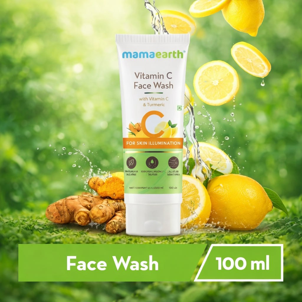 Mamaearth Vitamin C Face Wash – With Vitamin C & Turmeric for Skin Brightening (100ml)