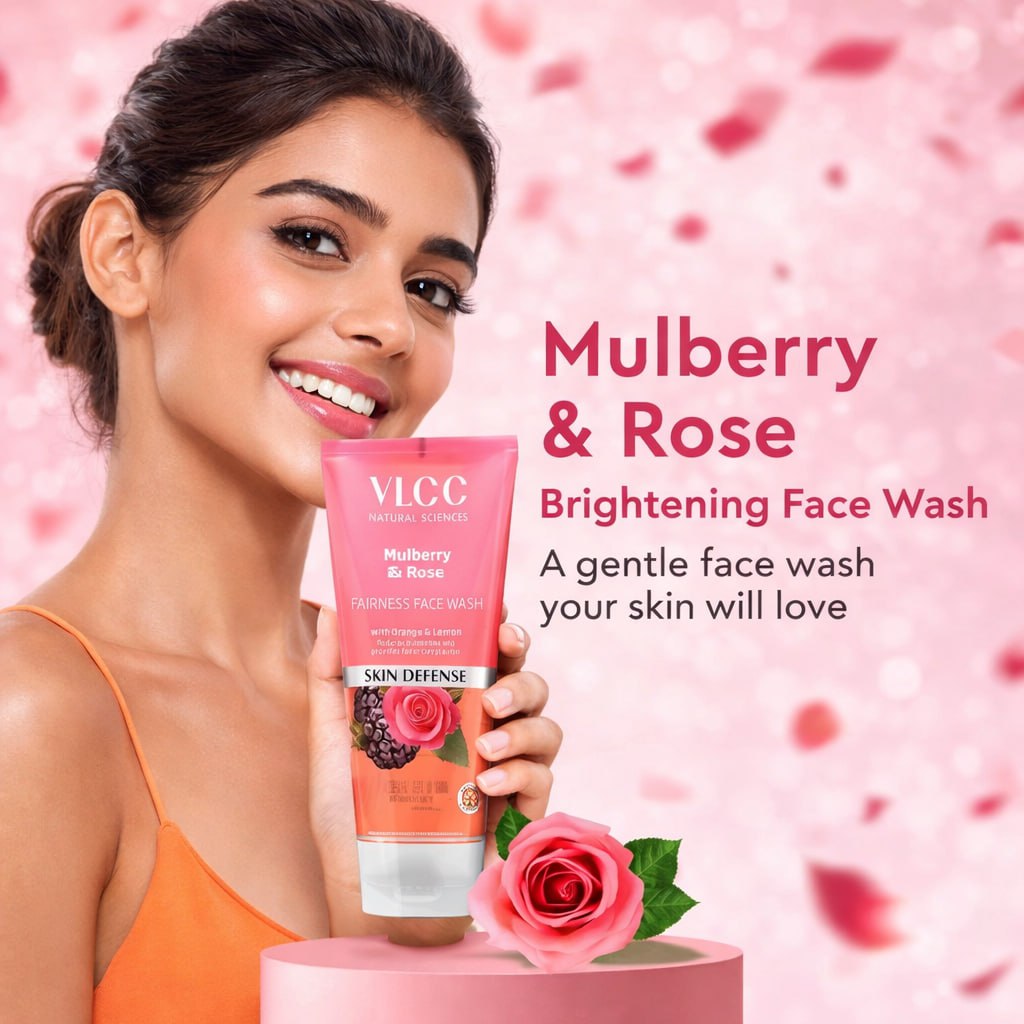 VLCC Mulberry & Rose Face Wash Pack of 2 – Natural Glow Cleanser (150ml Each)