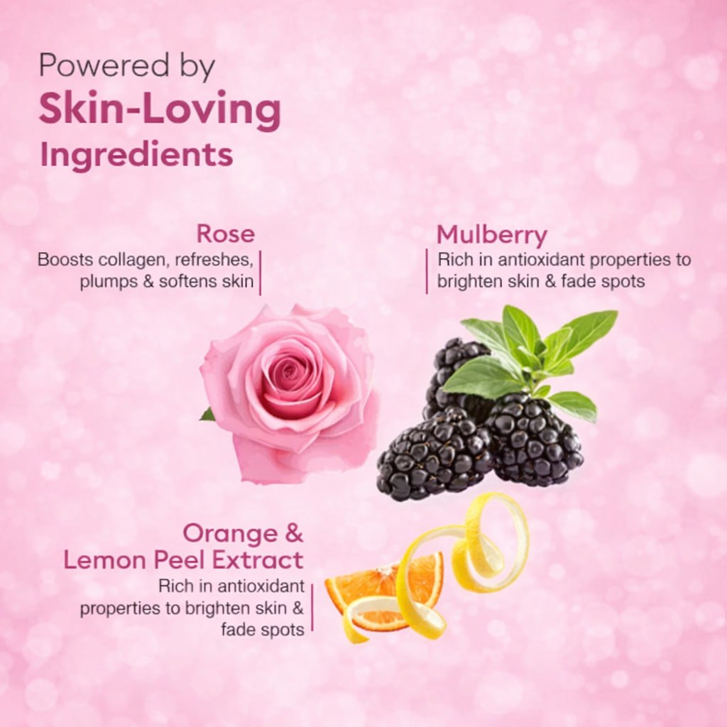 VLCC Mulberry & Rose Face Wash Pack of 2 – Natural Glow Cleanser (150ml Each)