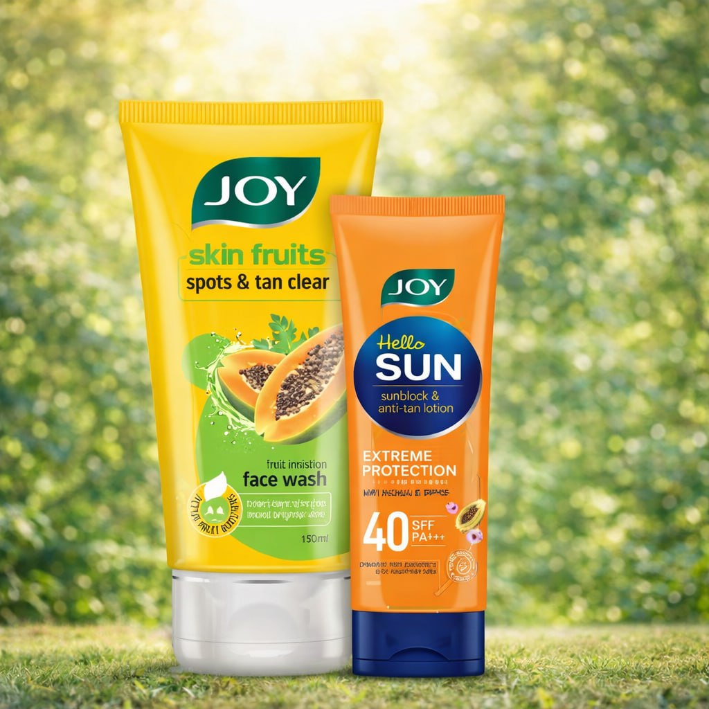 Joy Papaya Face Wash & Sunscreen Combo – Face Wash (150ml) + Sunscreen (50ml)