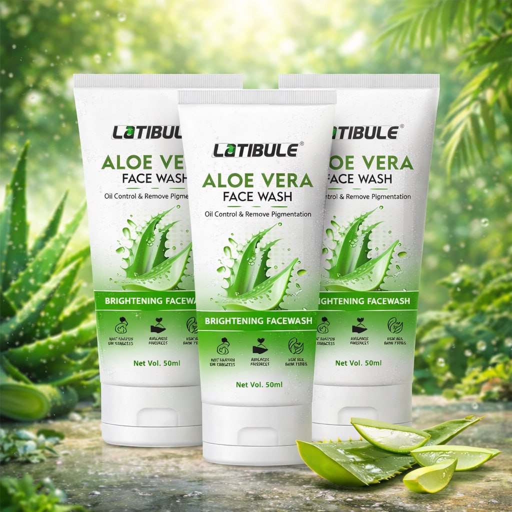 Latibule Aloe Vera Face Wash Pack of 3 – Oil Control, Tan Removal & Skin Brightening Cleanser (150ml Each)