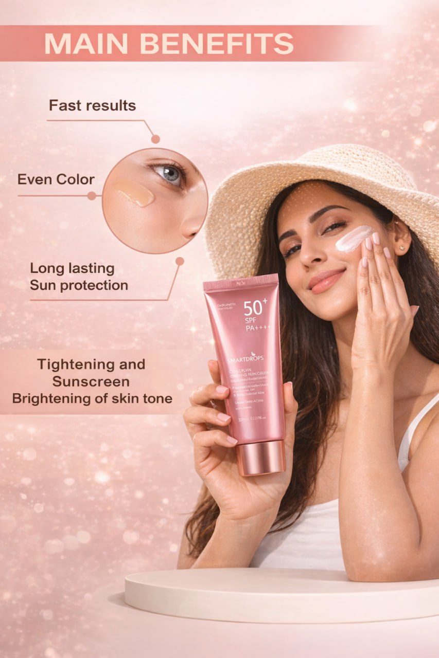 Sun Shield Collagen Cream SPF 50+ PA++++ – Daily Outdoor Sunscreen for Men & Women, Broad Spectrum UV Protection (80ml)