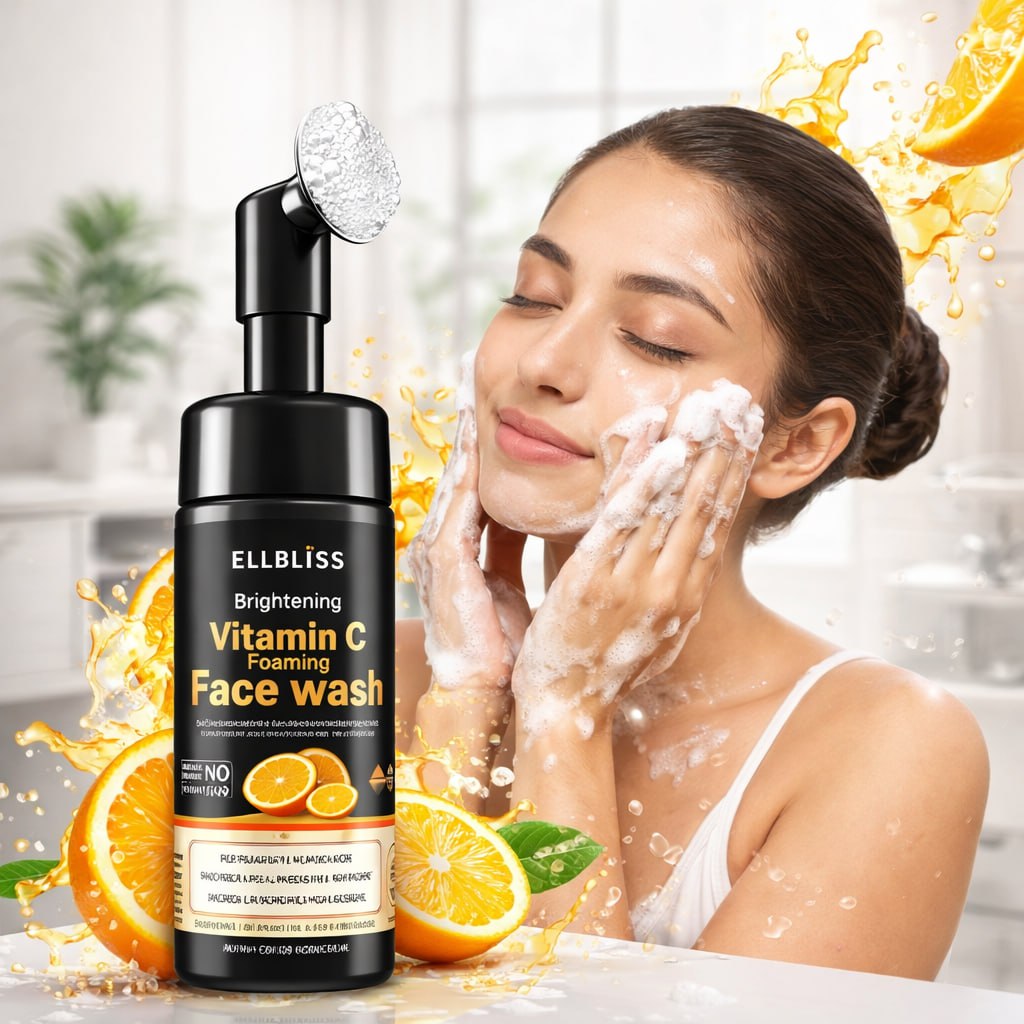 Elibliss Vitamin C Face Wash – Skin Brightening Cleanser for Glowing Skin (1 Pack)
