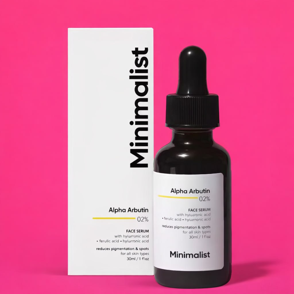 Minimalist Alpha Arbutin 02% Face Serum | Dark Spots Removal Serum for Hyperpigmentation, Blemishes, Acne Marks & Tanning | 30ml