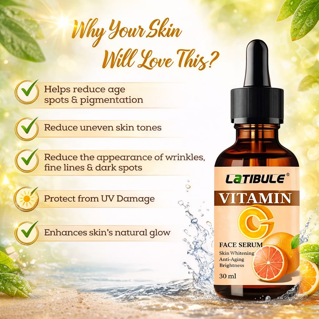 Latibule Vitamin C Face Serum | Skin Brightening & Anti-Aging Serum | Reduces Dark Circles, Fine Lines & Sun Damage | Skin Repair Formula | 30 ml (Pack of 3)