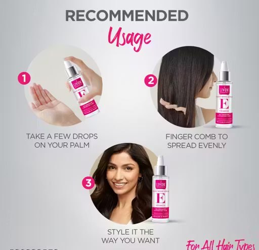 Livon Professional Smoothening Hair Serum | Frizz-Free & Smooth Hair | With Vitamin E, Avocado & Almond Oil | For Men & Women | 100 ml