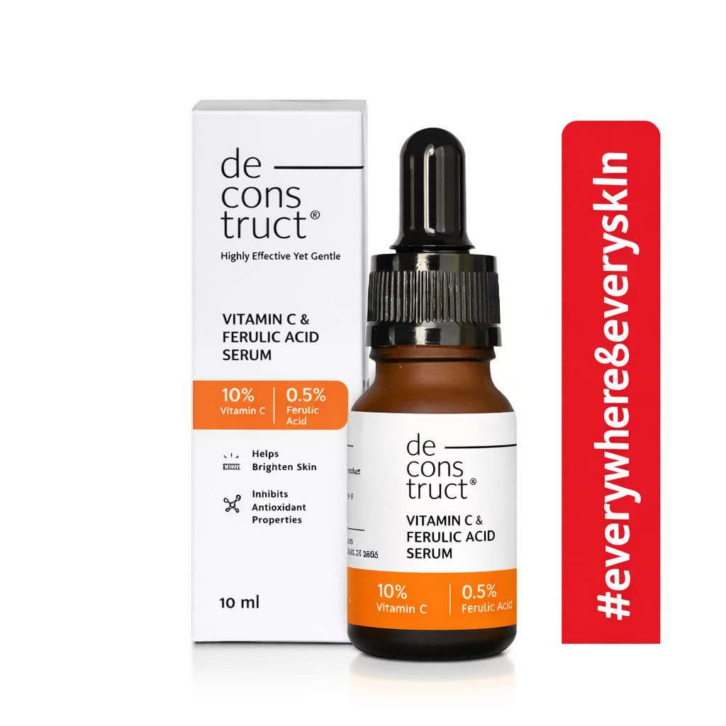 Deconstruct 10% Vitamin C Face Serum | Brightening Serum for Oily Skin | Reduces Dark Spots & Improves Skin Glow | Clinically Tested | 10 ml