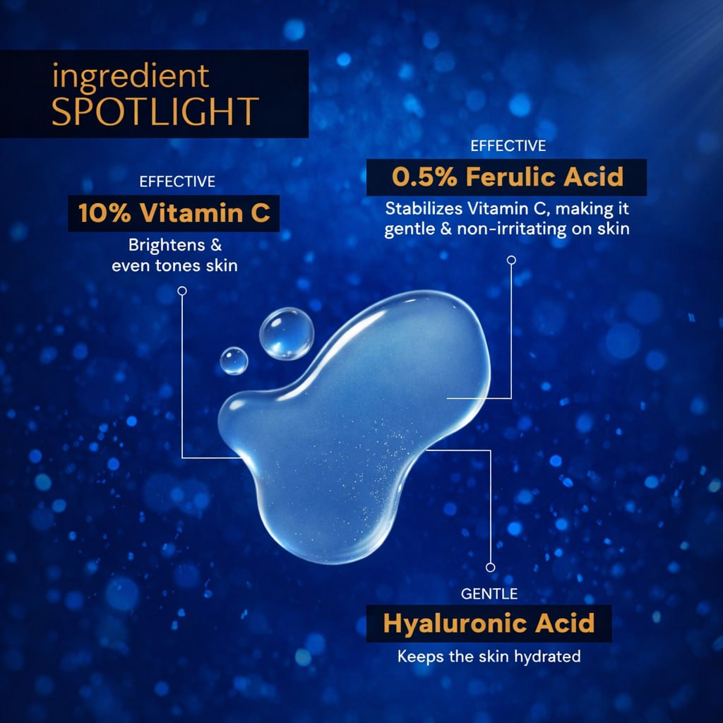 Deconstruct 10% Vitamin C Face Serum | Brightening Serum for Oily Skin | Reduces Dark Spots & Improves Skin Glow | Clinically Tested | 10 ml