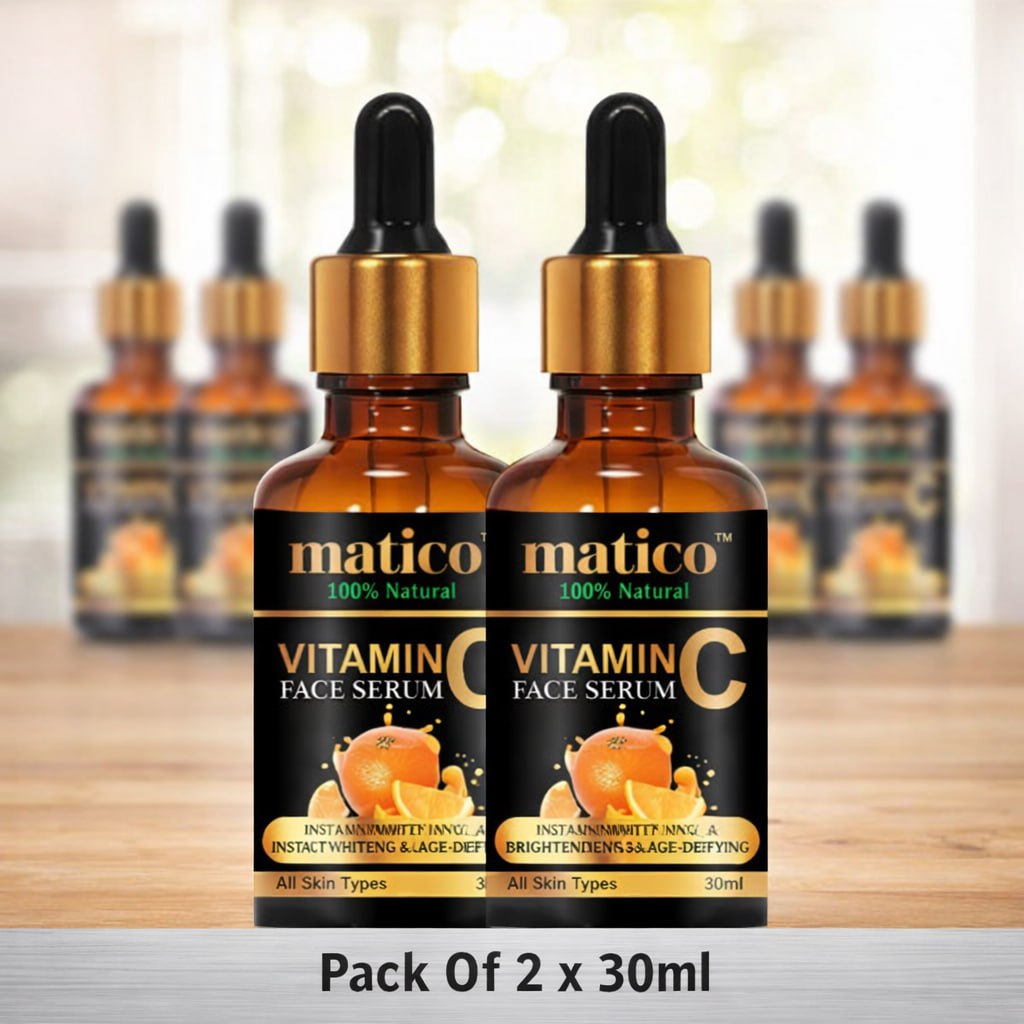 Combo of 2 Matico Vitamin C Face Serum | Skin Brightening & Anti-Aging Serum | Acne Free Skin, Fine Lines & Sun Damage | 30 ml (Pack of 2)