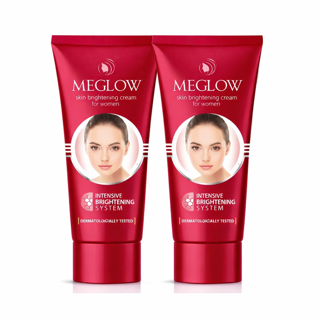 Meglow Skin Brightening Moisturizer Cream | Reduces Dark Spots, Melasma & Pigmentation | Hydrates & Repairs Skin | Evens Skin Tone | 15 g (Pack of 2)