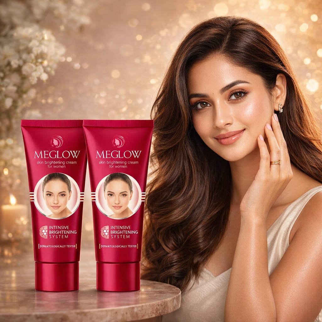 Meglow Skin Brightening Moisturizer Cream | Reduces Dark Spots, Melasma & Pigmentation | Hydrates & Repairs Skin | Evens Skin Tone | 15 g (Pack of 2)