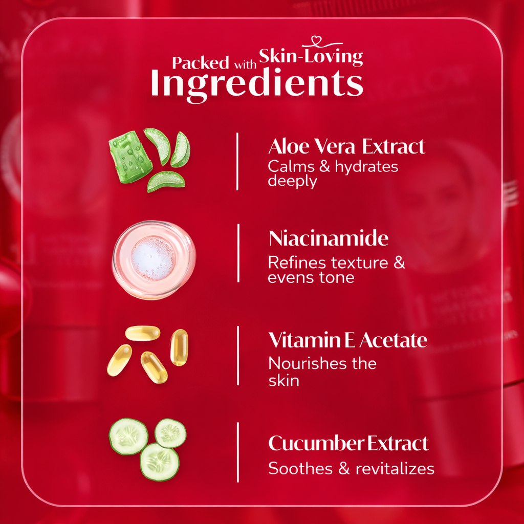 Meglow Skin Brightening Face Cream for Women | SPF 15 | Aloe Vera, Cucumber Extract & Vitamin E | Soft, Glowing & Radiant Skin | 50 g (Pack of 2)