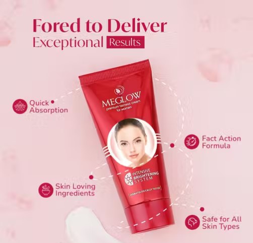 Meglow Skin Brightening Face Cream for Women | SPF 15 | Aloe Vera, Cucumber Extract & Vitamin E | Soft, Glowing & Radiant Skin | 50 g (Pack of 2)