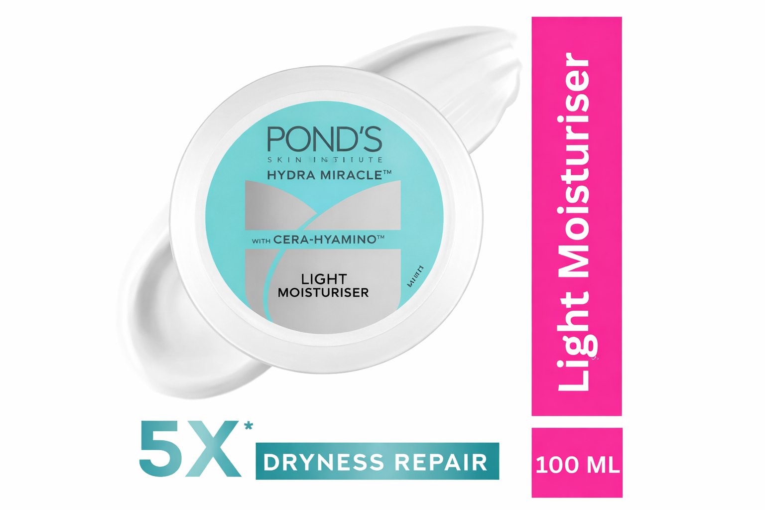 POND'S Light Moisturiser | Non-Oily Fresh Feel Face & Body Moisturizer | Lightweight Hydration | For Soft & Smooth Skin | 100 ml
