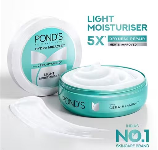 POND'S Light Moisturiser | Non-Oily Fresh Feel Face & Body Moisturizer | Lightweight Hydration | For Soft & Smooth Skin | 100 ml