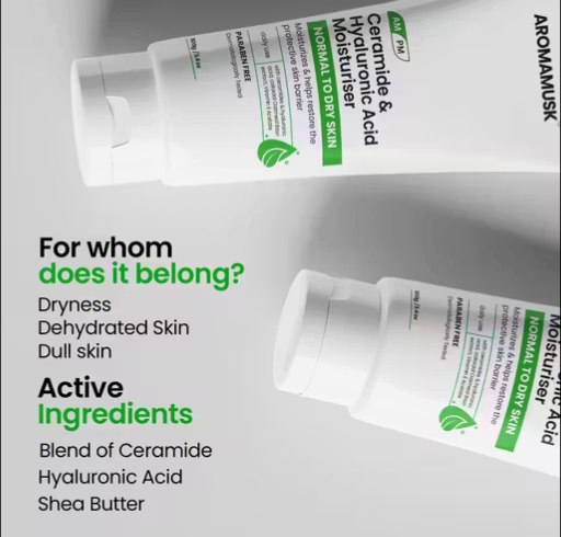 Ceramide & Hyaluronic Moisturizer | Deep Hydration Cream for Normal to Dry Skin | Skin Barrier Repair & Long-Lasting Moisture | 100 g