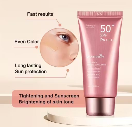 Smartdrops SPF 50 PA++++ Sunscreen Cream | Protective Sun Shield for Face | Soft Finish & Smooth Application | 80 ml (Pack of 3)