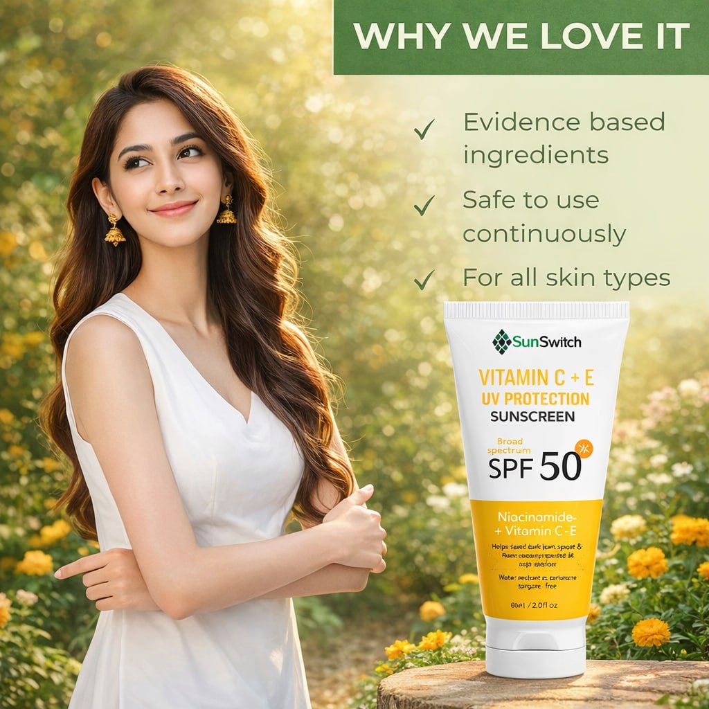 ( Pack of 3) Vitamin C + E Super Bright Sunscreen SPF 50 PA+++ | Broad Spectrum UVA/UVB Protection | Lightweight & Brightening Formula | 60 g