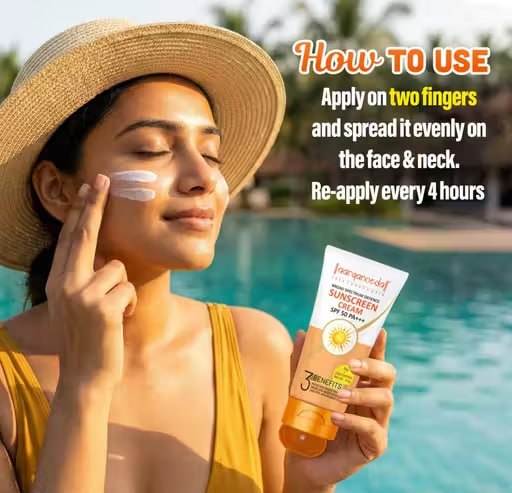 Pack of 2 Aryanveda SPF 50 PA+++ Sunscreen Cream | Matte Finish | No White Cast | Water Resistant | Broad Spectrum UVA & UVB Protection