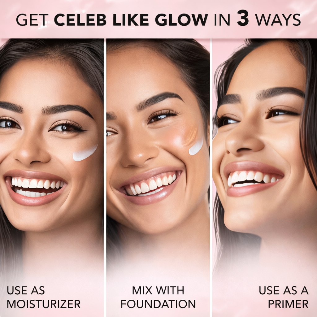 FACES CANADA Always On Shine Makeup Combo | Hydra Matte Foundation Rose Ivory 011 (18 ml) + Strobe Cream Rose Gold (18 ml) + Ultime Pro Makeup Fixer (50 ml)