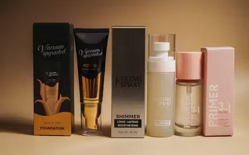 Radiant Glow 3-Step Makeup Base Set | Foundation + Primer + Fixing Spray | Long-Lasting Smooth Makeup Base Kit