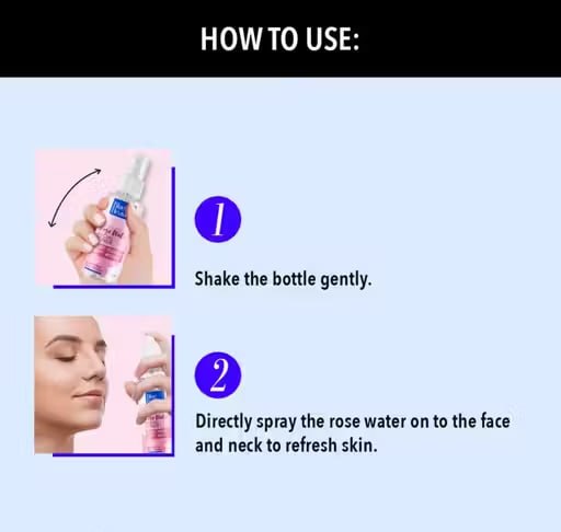 Combo of 3- Blue Heaven Rose Water Facial Toner with Pump | Refreshing & Hydrating Face Toner | For Clear & Glowing Skin | 125 ml (Pack of 3)