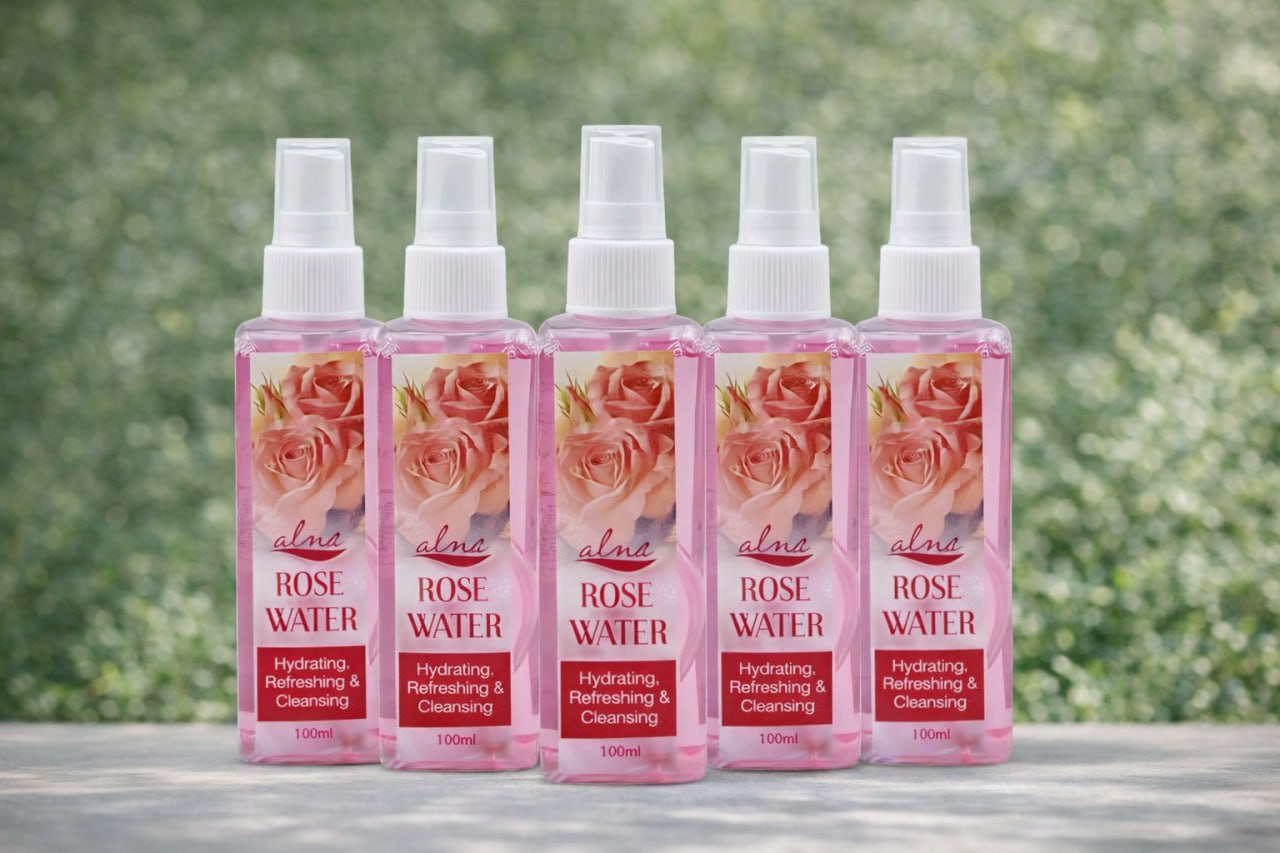 Alna Pure Rose Water Facial Toner | Refreshing & Hydrating Skin Care | For Glowing Skin | 100 ml Each (Combo Pack of 5)