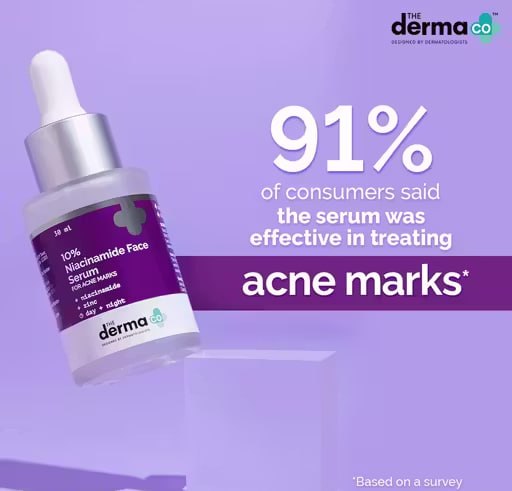 The Derma Co. 10% Niacinamide Face Serum | Reduces Acne Marks & Controls Oil | Skin Clarifying Serum for Clear Skin | 10 ml