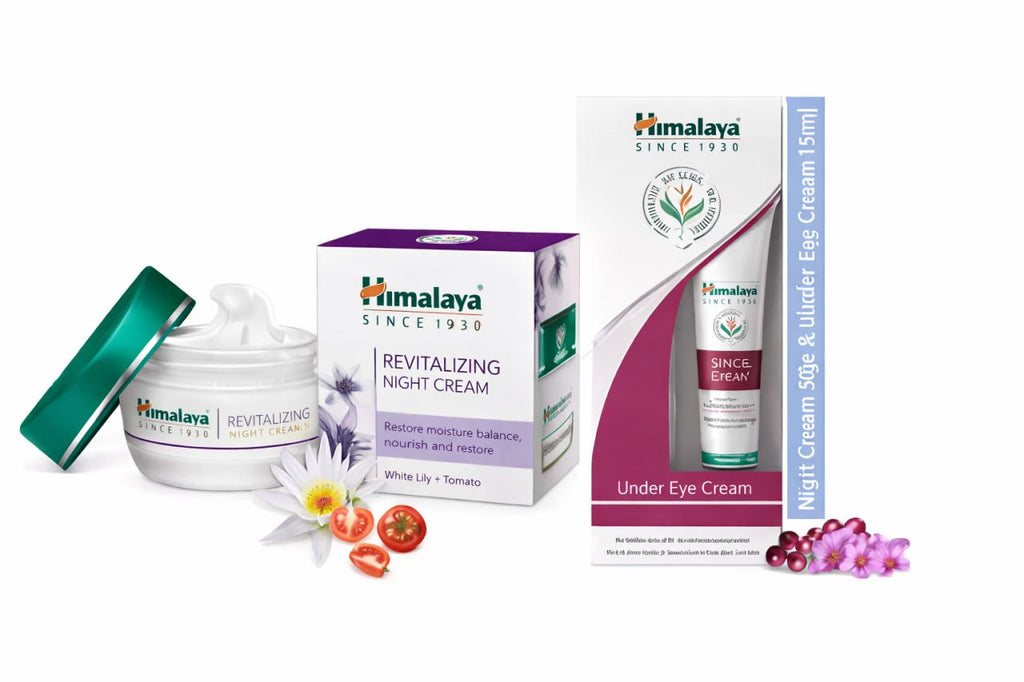 Himalaya Revitalizing Night Cream 50 g & Under Eye Cream 15 ml | Skincare Combo Pack | Nourishing Night Care for Radiant Skin