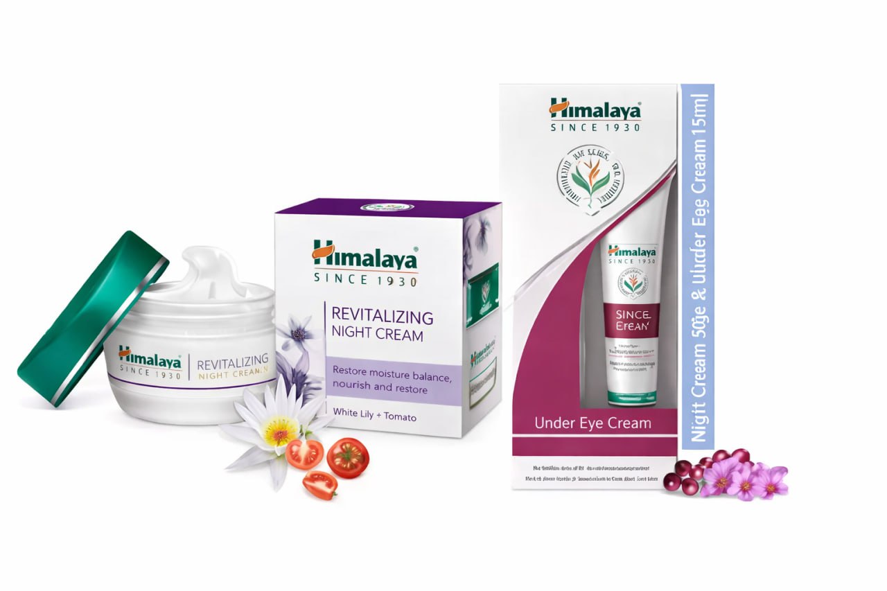 Himalaya Revitalizing Night Cream 50 g & Under Eye Cream 15 ml | Skincare Combo Pack | Nourishing Night Care for Radiant Skin