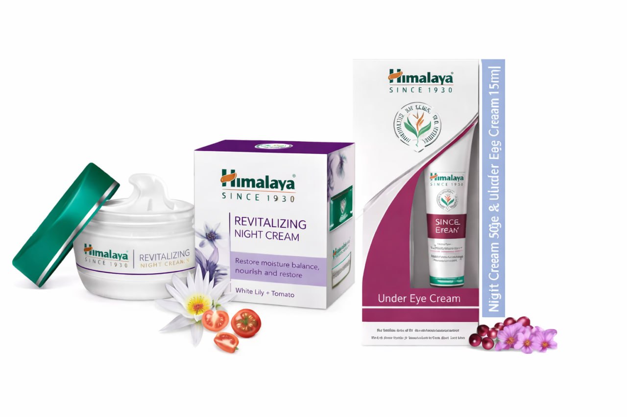 Himalaya Revitalizing Night Cream 50 g & Under Eye Cream 15 ml | Skincare Combo Pack | Nourishing Night Care for Radiant Skin