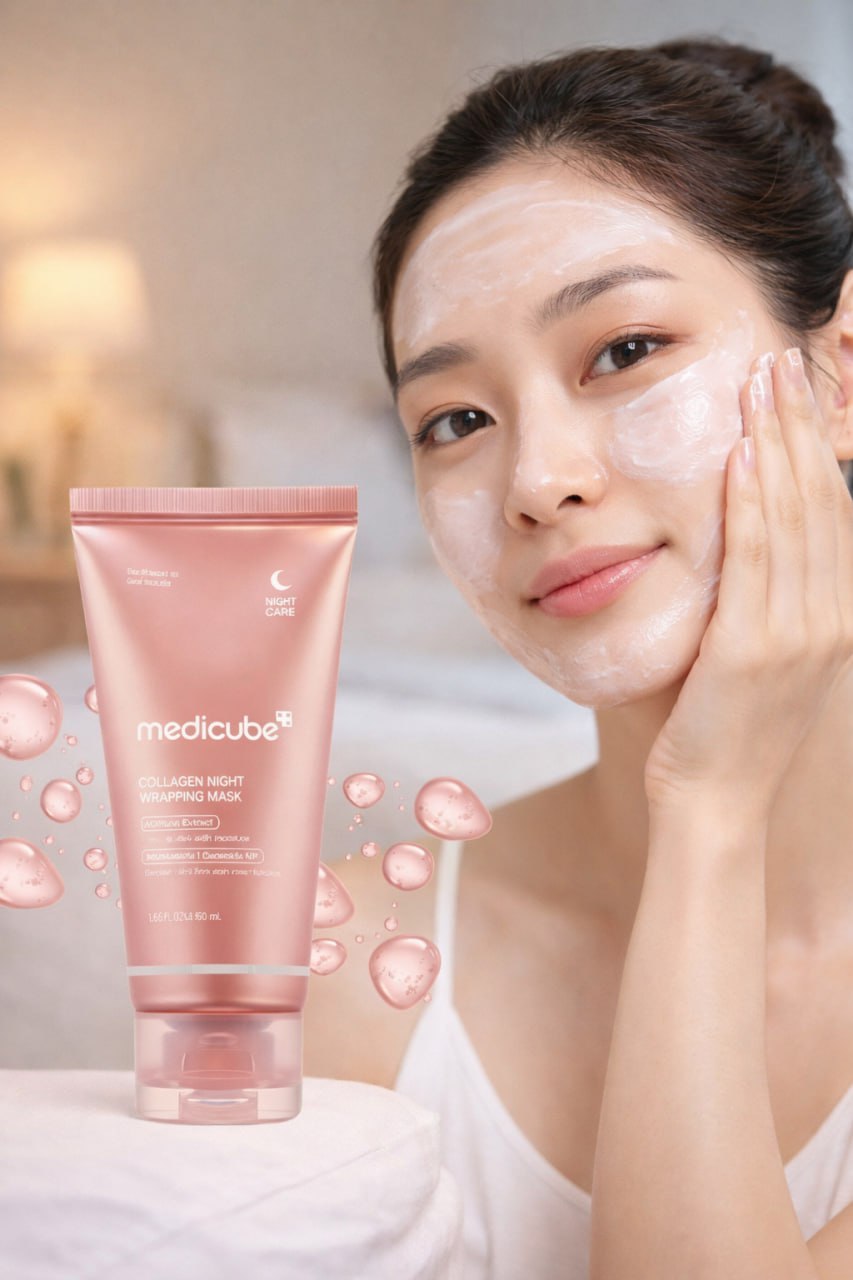 Medicube Collagen Day & Night Wrapping Mask Cream | Firming & Hydrating Collagen Cream | Skin Elasticity & Glow | 75 g