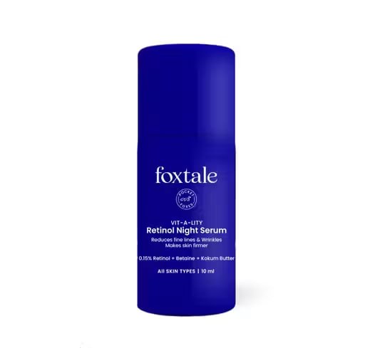 Foxtale 0.15% Beginner Friendly Retinol Night Serum | Anti-Aging Night Cream | Reduces Fine Lines & Wrinkles | For Men & Women | All Skin Types | 10 ml