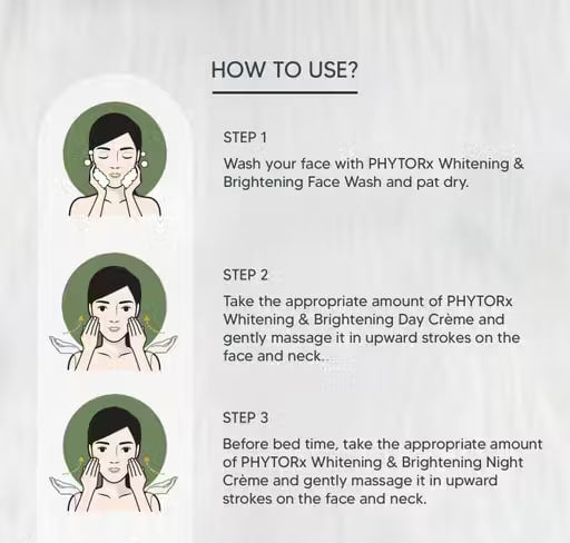 Lotus Professional PhytoRx Brightening Skincare Combo | Day Cream 50 g + Night Cream 50 g + Free Face Wash 80 g | Complete Skin Care Set | 180 g