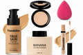 5-in-1 Makeup Combo Kit – Foundation, Compact Powder, Banana Loose Powder, Concealer & Beauty Blender