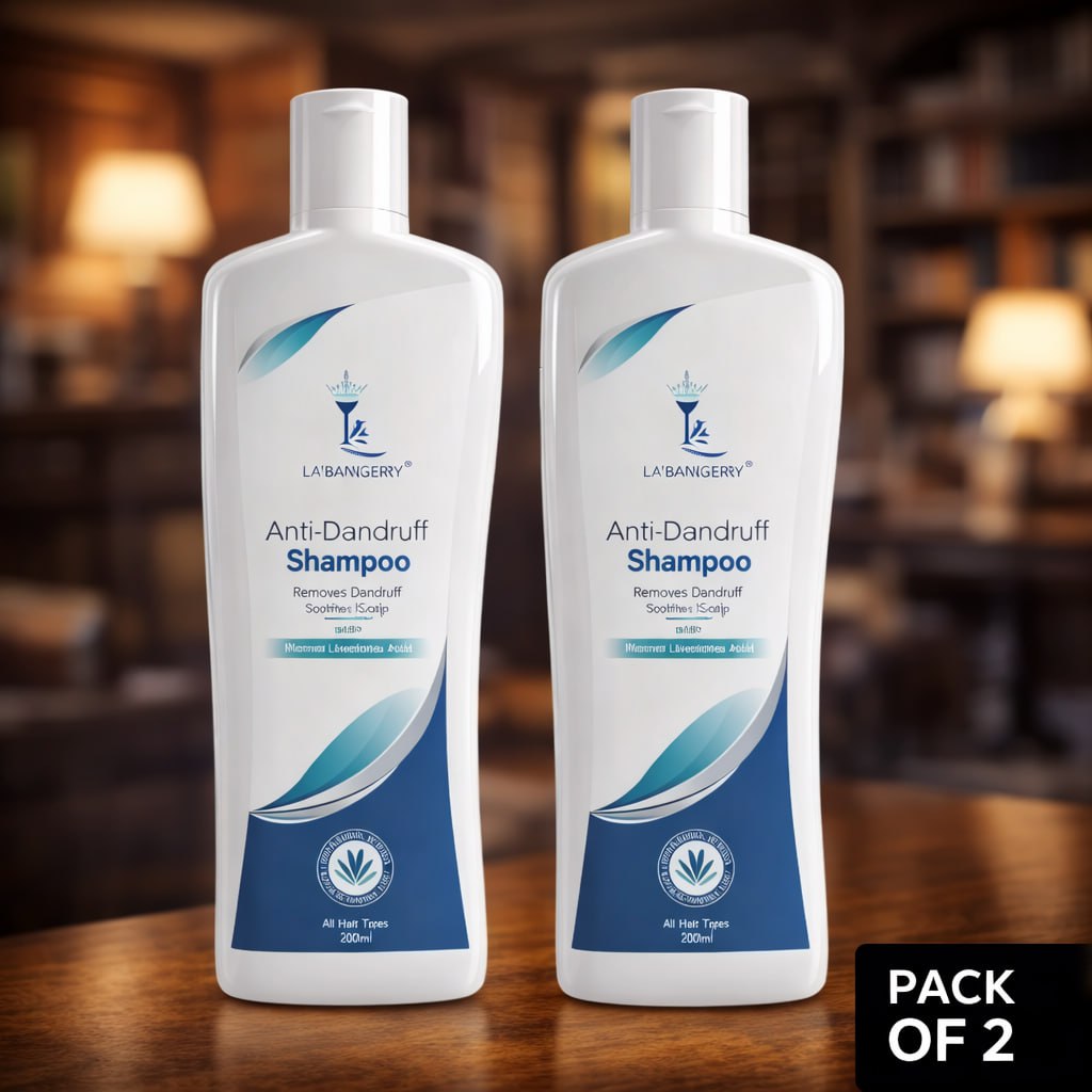LA’BANGERRY Anti-Dandruff & Scalp Care Shampoo Combo – Hibiscus & Lawsonia Alba Extracts | Reduces Itchiness & Flakes | 250ml × 2