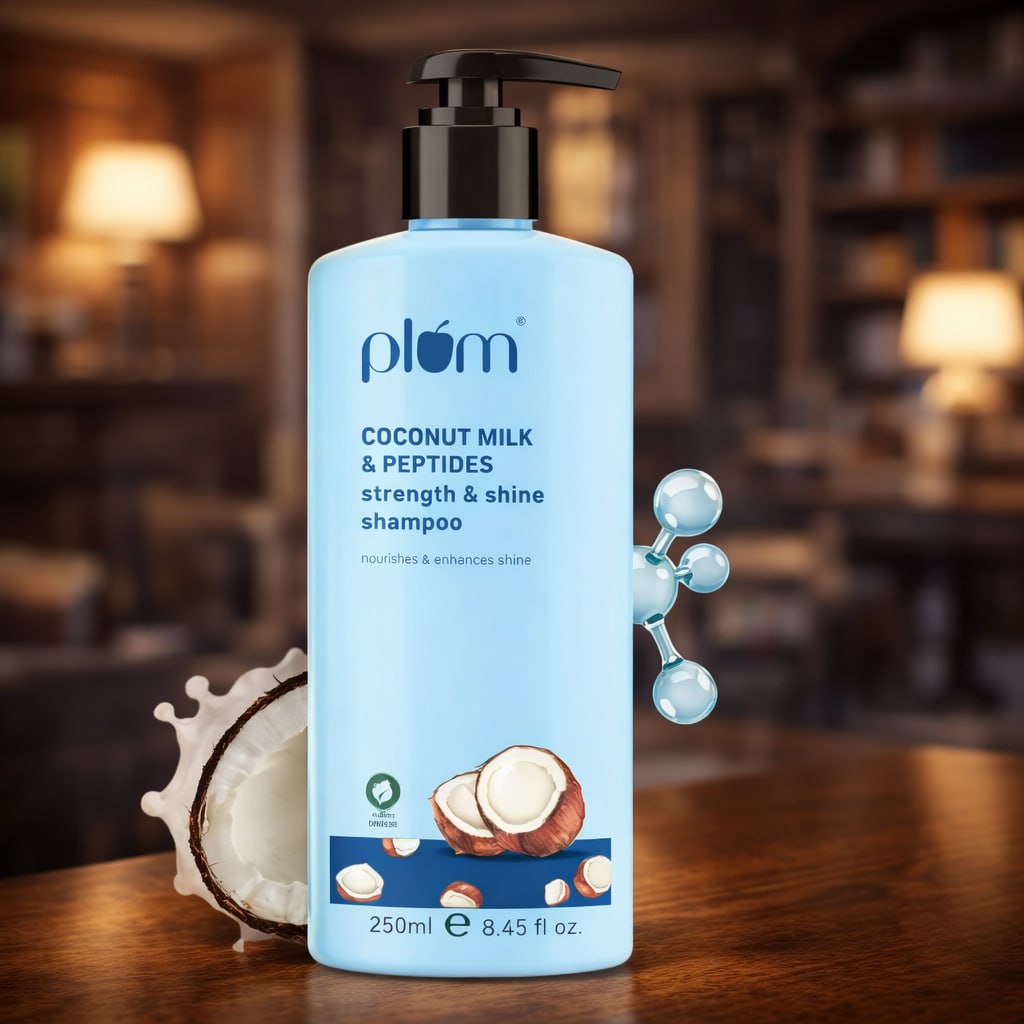 Plum Coconut Milk & Peptides Nourishing Shampoo – Deep Hydration for Soft, Smooth & Silky Hair |Men & Women | 250ml