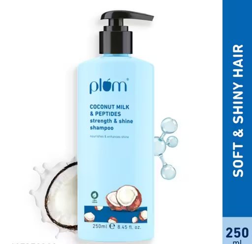 Plum Coconut Milk & Peptides Nourishing Shampoo – Deep Hydration for Soft, Smooth & Silky Hair |Men & Women | 250ml