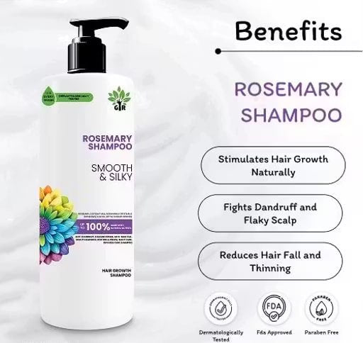 GIR Rosemary & Rose Hydrosol Sulfate-Free Shampoo – Smooth, Silky & Healthy Hair | Paraben Free | 250ml