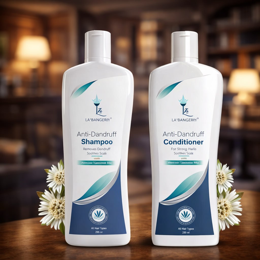 LA’BANGERRY Anti-Dandruff Hair Care Combo – Hibiscus & Lawsonia Alba Shampoo + Conditioner | Frizz & Dandruff Control | 250ml × 2