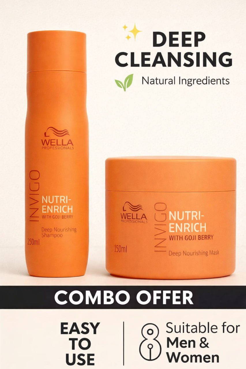 Professionals Invigo Nutrii-Enrich Shampoo (250ml) & Mask (150ml) Combo | Deep Nourishing Hair Cares with Goji Berry | For Smooth, Soft & Shiny Hair