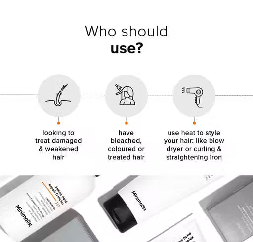 Minimalist Maleic Bond Repair Complex 3.5% Shampoo – Heat Damaged & Frizzy Hair Repair | Smooth & Strong Hair | 250ml