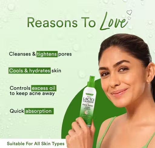 Lacto Calamine Face Toner with Cucumber | Deep Pore Cleansing & Pore Tightening Toner | With Green Tea & 2% Niacinamide | 120 ml Each (Pack of 2)