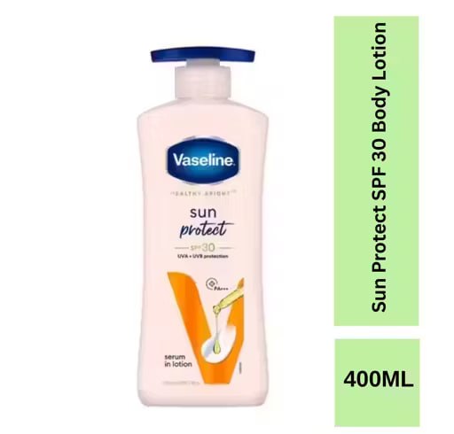 Vaseline Sun Protect SPF 30 Body Lotion 400ml | Daily Sun Protection Moisturizing Lotion | Non-Greasy Hydrating Body Lotion for All Skin Types