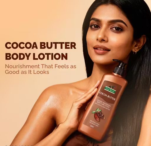 Pure Roots Cocoa Butter Care Body Lotion Pack of 2 (300ml Each) | Deep Moisturizing Non-Sticky Lotion | Fast Absorbing Body Lotion for Dry & All Skin Types