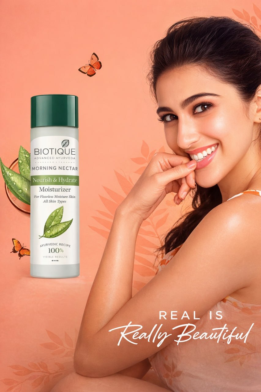 Biotique Morning Nectar Moisturizer 120ml | Nourishing & Hydrating Face Moisturizer | Lightweight Daily Moisturizing Cream for Soft & Glowing Skin