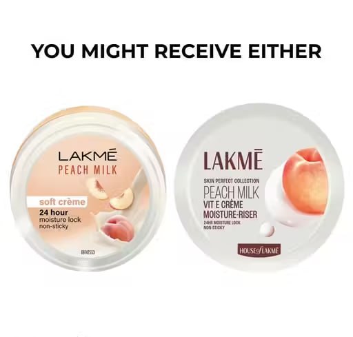 Lakmé Peach Milk Vitamin E Creme Moisturiser 100g | Lightweight Nourishing Face Cream | Hydrating Moisturizer for Soft & Glowing Skin