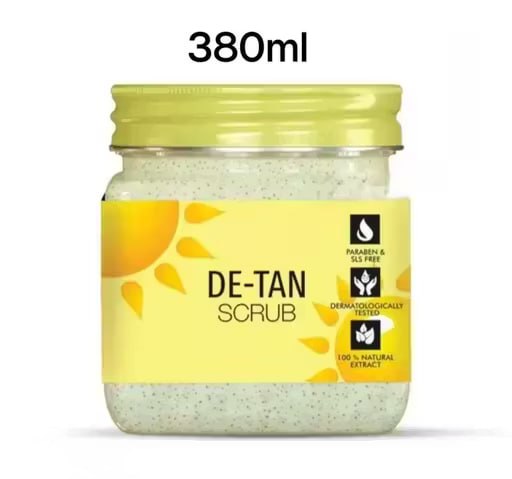 DeTan Face & Body Scrub 380ml | Tan Removal Exfoliating Scrub for Men & Women | Deep Cleansing Scrub for All Skin Types